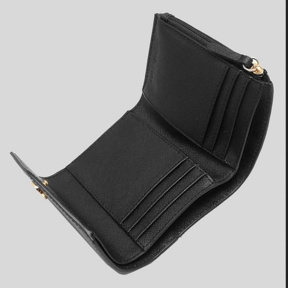 MICHAEL KORS JET SET TRAVEL MEDIUM FLAP BIFOLD WALLET BLACK - Picture 3 of 5